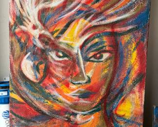 Large local famous listed artist, David Tineo signed and dated