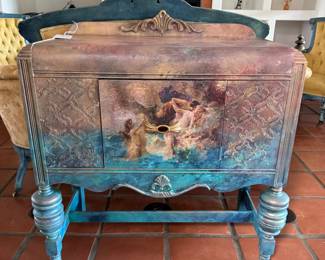 Fantastic Antique bureau, custom painted