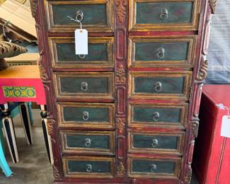 Antique chest handpainted dovetail drawers