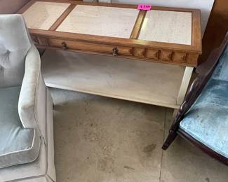 Wood console table with Marble top