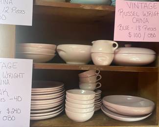 Vintage Russel Wright China in Pink, Blue,  and white