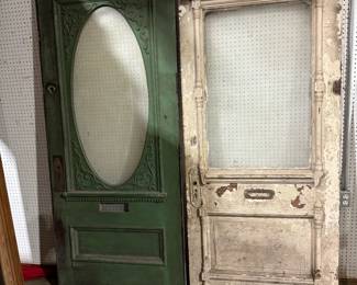 antique doors, NIB Ridgeline Tree Trimmer, bicycles, Rosenthal china, Bohemian glass, Oriental 4 panel room divider