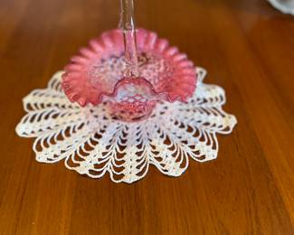 Fenton ware  glass basket