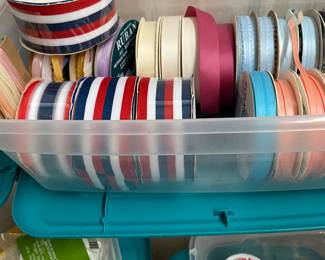 Several boxes of assorted ribbons