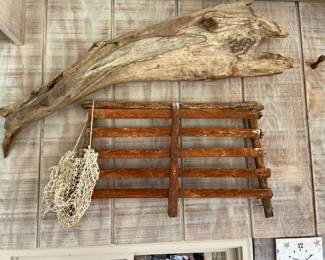 Drift wood and lobster cage cover