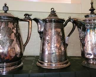 Oversized - huge - Silverplate pitchers