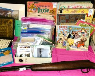 Ephemera, antique photographs, childrens books 