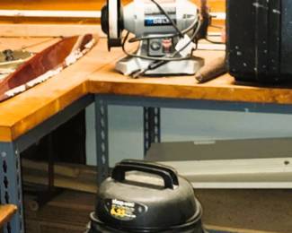 Large Shop vac, wood sifter and license plates