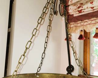 Antique scale with copper basket