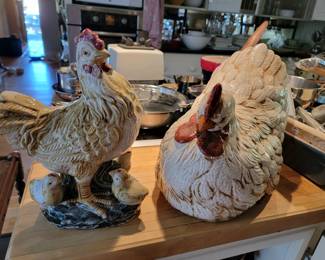 Ceramic chickens