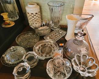 Crystal plates and vases