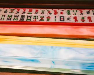 Maj Jong Set with Bakelite trays