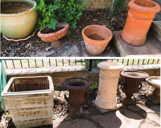 Garden pots and urns: ceramic, terra cotta and metal