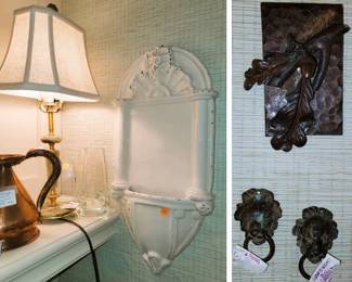 Wall Decor: Heavy Ceramic panel - Metal panel and knockers