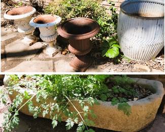 Garden pots and urns: ceramic, terra cotta and metal