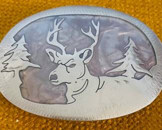Vintage R & B 1980 Deer Belt Buckle.