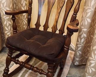 Large Antique Wood Rocking Chair.