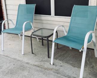 Patio Chairs and Side Table.
