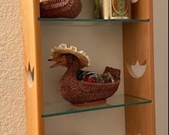 Vintage Cottage Style Decor Wood-Glass 3 Tier Shelf.