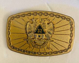Masonic 32nd Degree Belt Buckle.