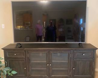 75” TV and entertainment stand 