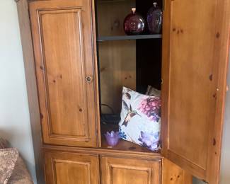 Corner Armoire (would be great as a coffee station, art cabinet, bathroom towel holder) 