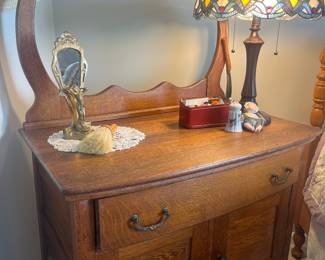 Gorgeous Antique Victorian oak wash stand/dresser, would be great as a sink base! 