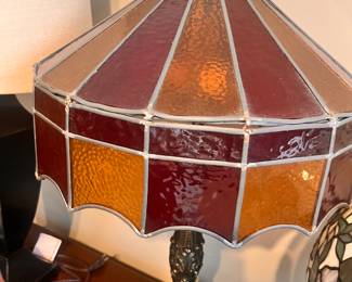 Leaded glass table amp 