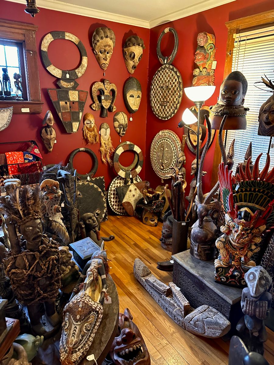 One of three rooms full or tribal art 