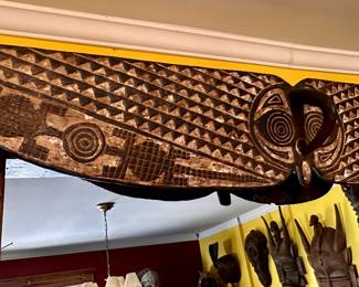 Hawk Mask Bobo Tribe {LARGE} approx. 72"wide {approx. 6 feet}  x 12" high  ... We also have the "Vertical" style Bobo Owl Mask {not shown with photo} about the same size BUT vertical .. 