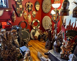 One of three rooms full or tribal art 