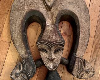 Bakwele Tribe Mask Africa .. Mask can also stand on it's base 