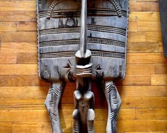 Senufo Statue Mask  35+" High x 19 Wide  Vintage hand carved Africa