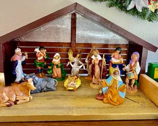 Made in Italy vintage Nativity Set with Manger