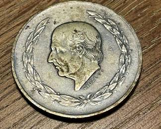 1953 Cinco Pesos coin