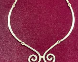 Freeform sterling silver necklace