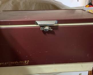 vintage metal Coleman cooler