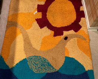 hooked rug, hand made