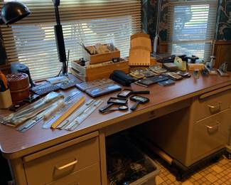 industrial metal desk