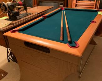 folding child's size pool table, real slate top