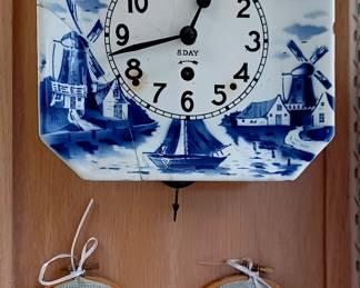Delft Clock and Needlework 