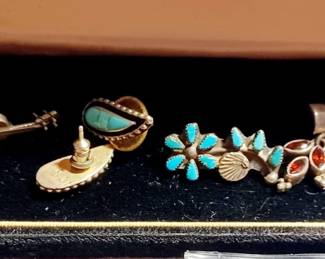 Sterling and stones earrings