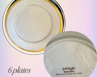 Royal Gallery Gold Buffet china - 6 plates