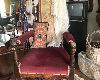 Burgundy captains chair