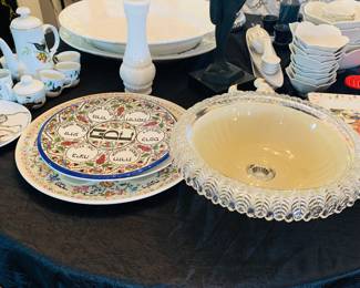 gorgeous pottery including Passover platters