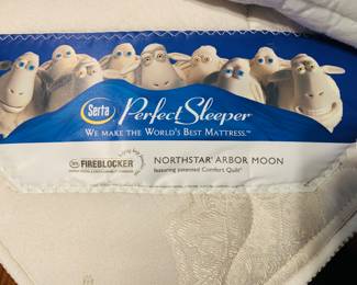 four poster bed comes with a like new queen Serta mattress set