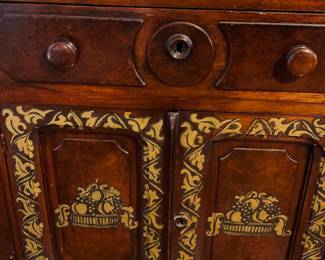 antique marble top wash stand with very nice gold embellishments