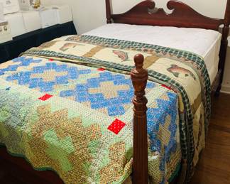 double bed with like new mattress set and quilts!