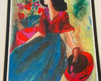 Signed and framed Linda Le Kinff  seriolithograph