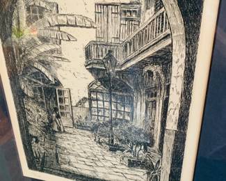 signed print of Pirate's Alley in New Orleans by Jack Miller